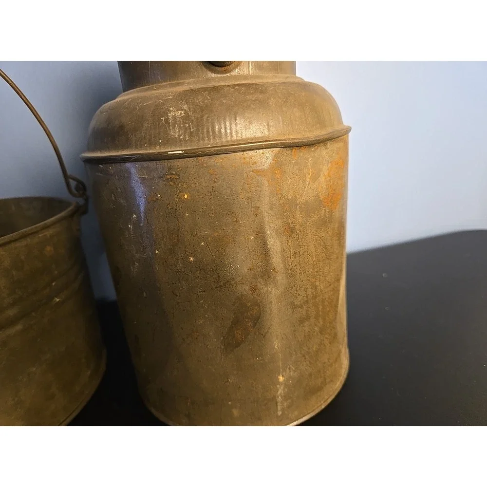 Vintage Dairy Can Galvanized Cream Milk Can with Lid & Handle & Bucket W Handle